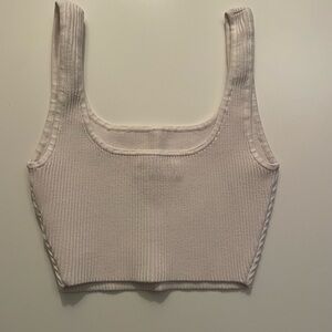 Babaton white Ribbed Knit Top